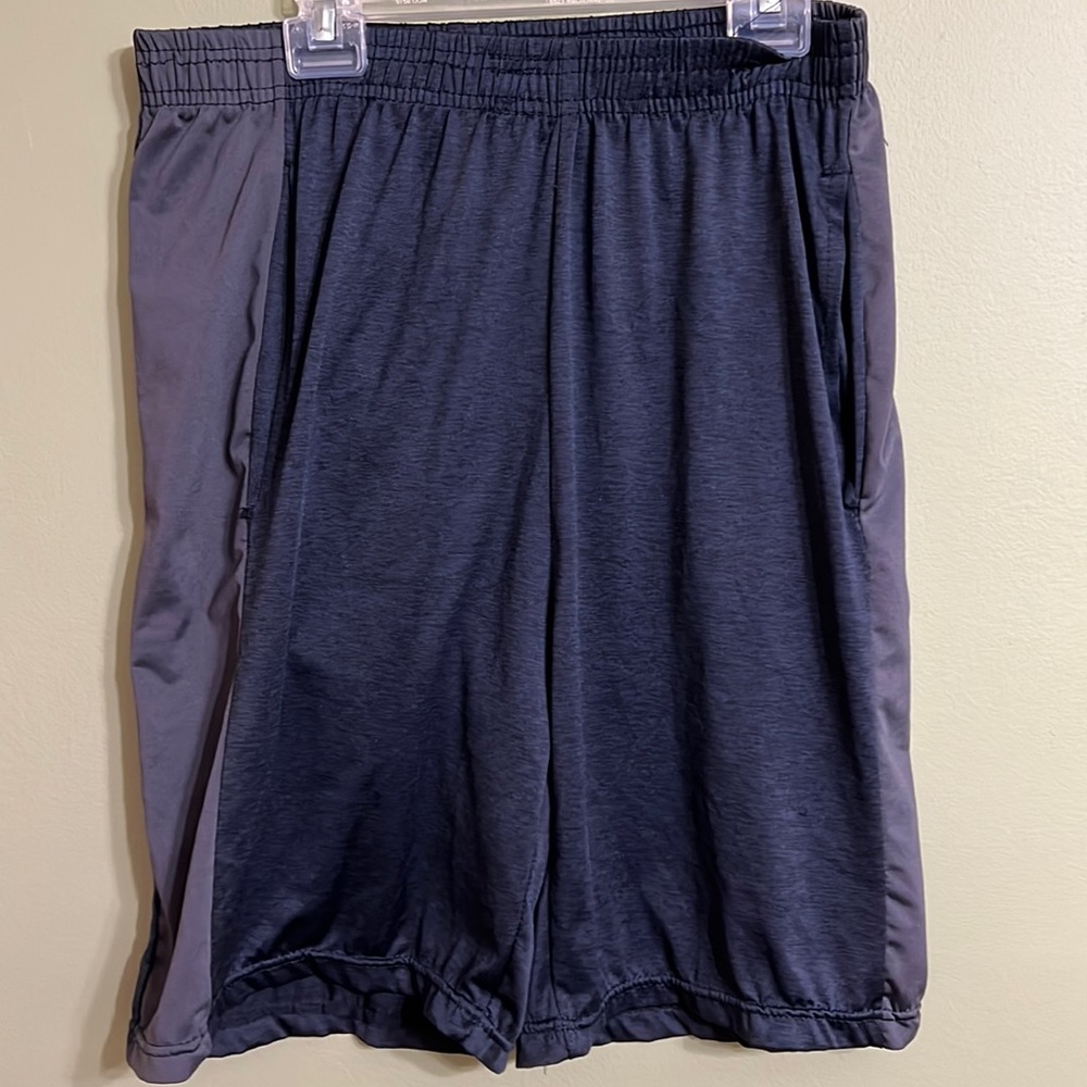 Navy & Gray Real Essentials Mens Athletic Shorts